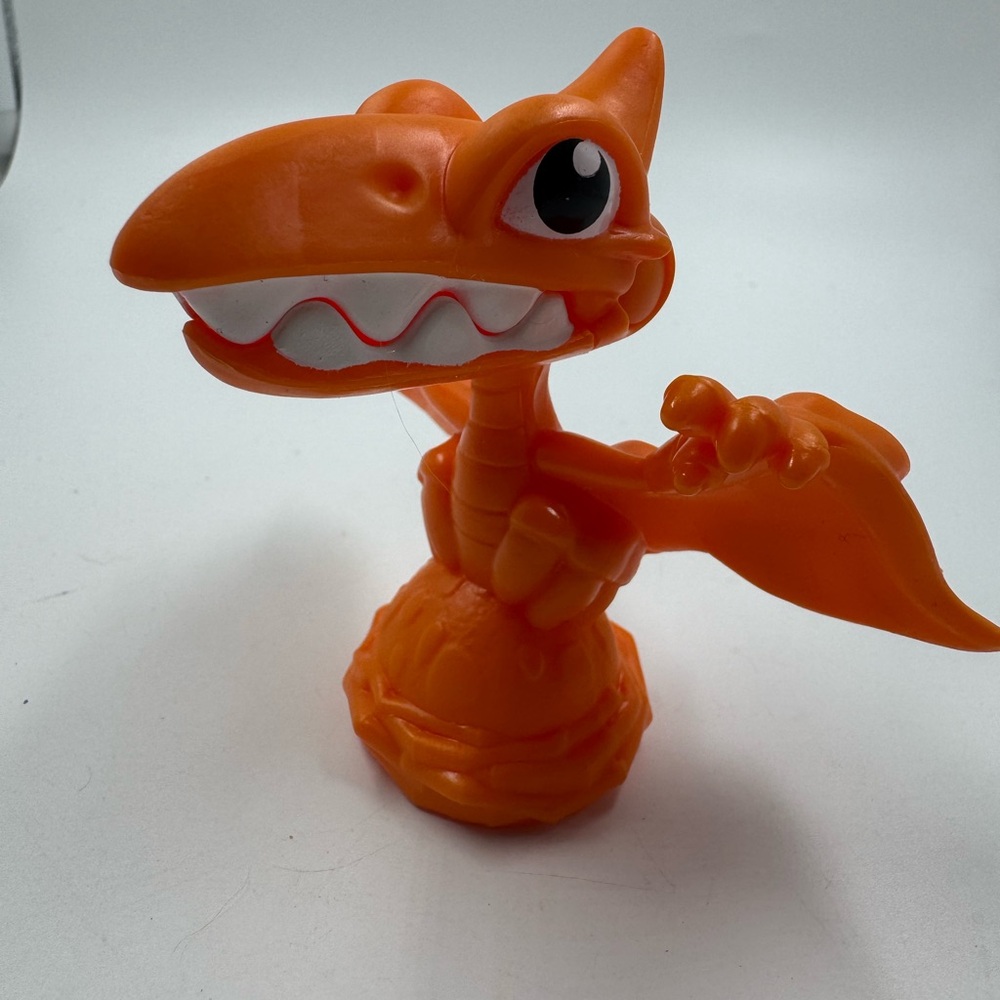 3.25" Orange Pterodactyl Plastic Flying Dinosaur Toy